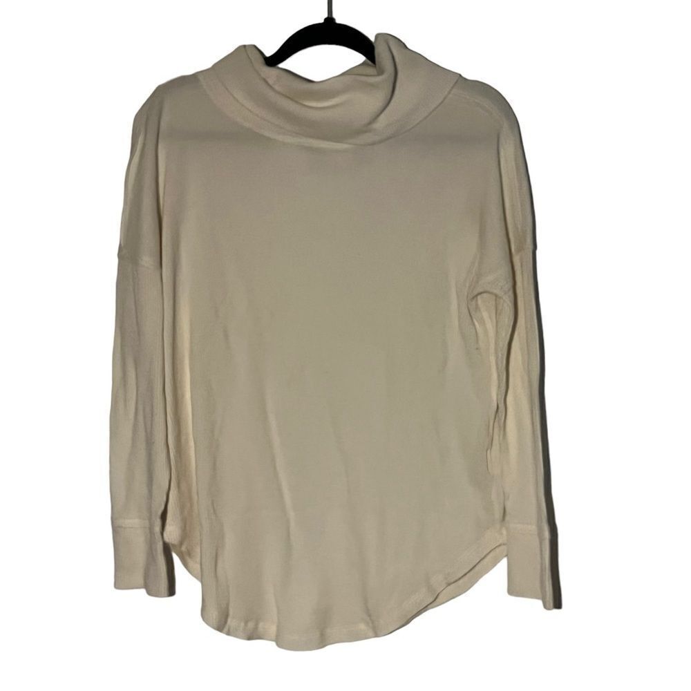 Anthropologie Maeve Cream Waffle Knit Turtleneck Sweater